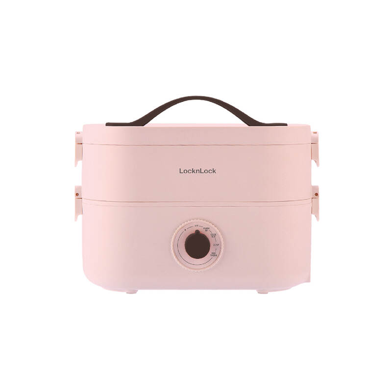 Hộp Cơm Điện - LocknLock Portable Heating Lunch Box 220V, 50Hz, 270W, 1.3L - 2 M&agrave;u (Hồng, Trắng) - EJR211 image number null